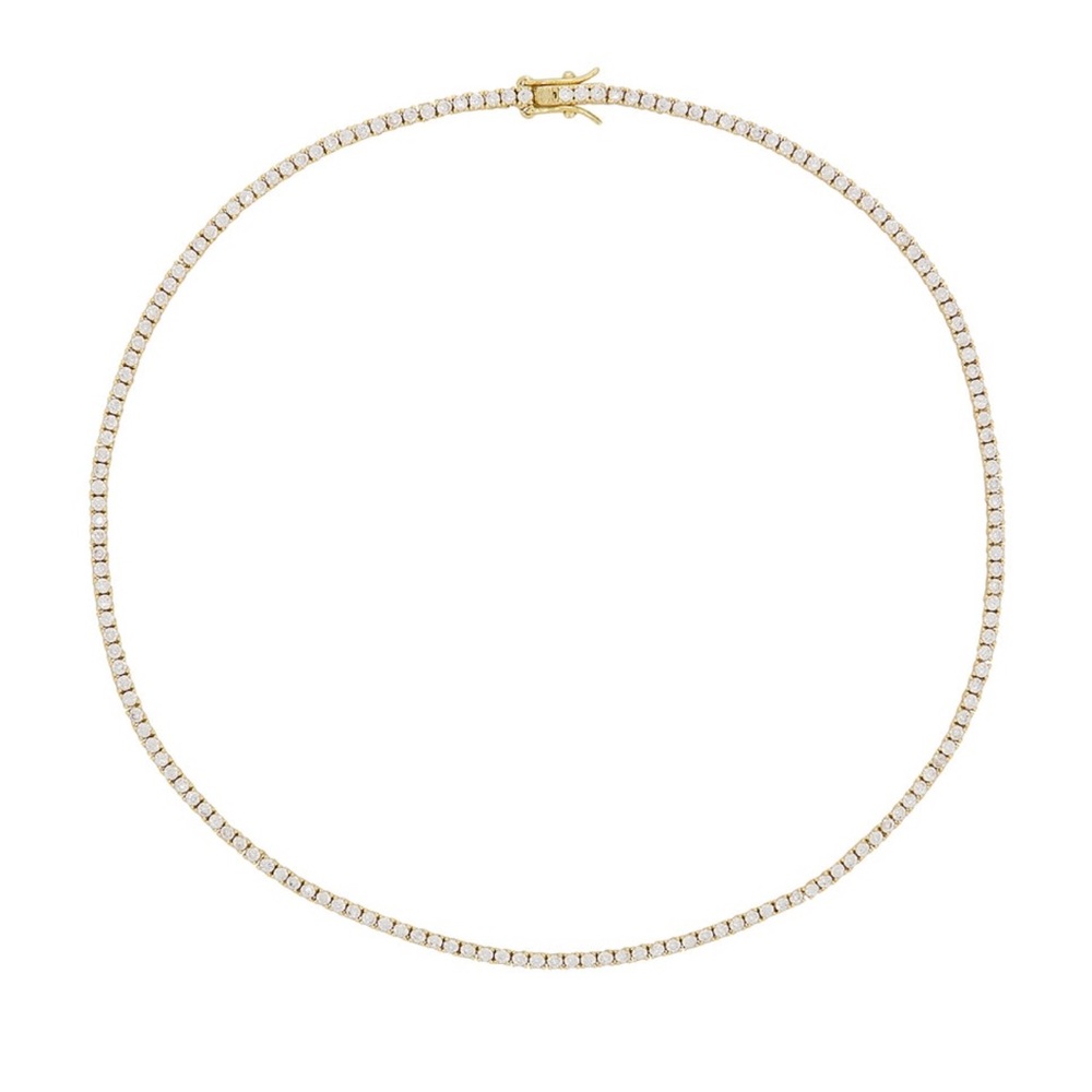 Alexa Leigh Everyday Tennis Necklace in Yellow Gold